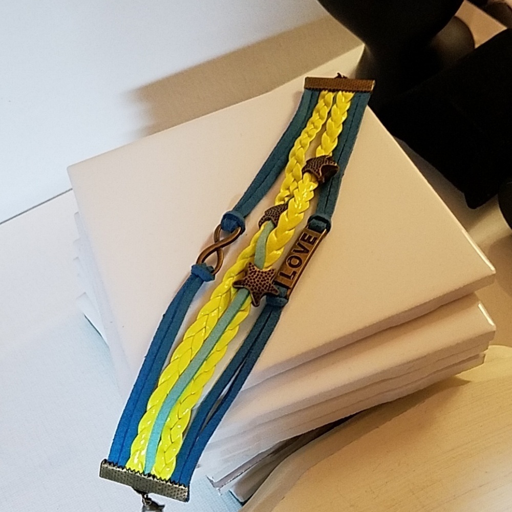 Multi Layer Vegan Leather Bracelet 7"